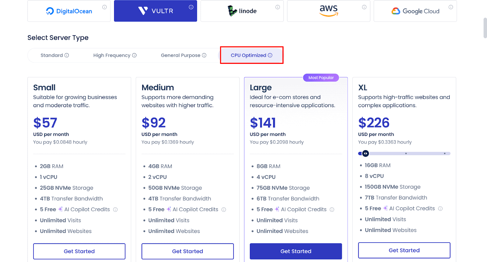 Cloudways cpu optimized pricing