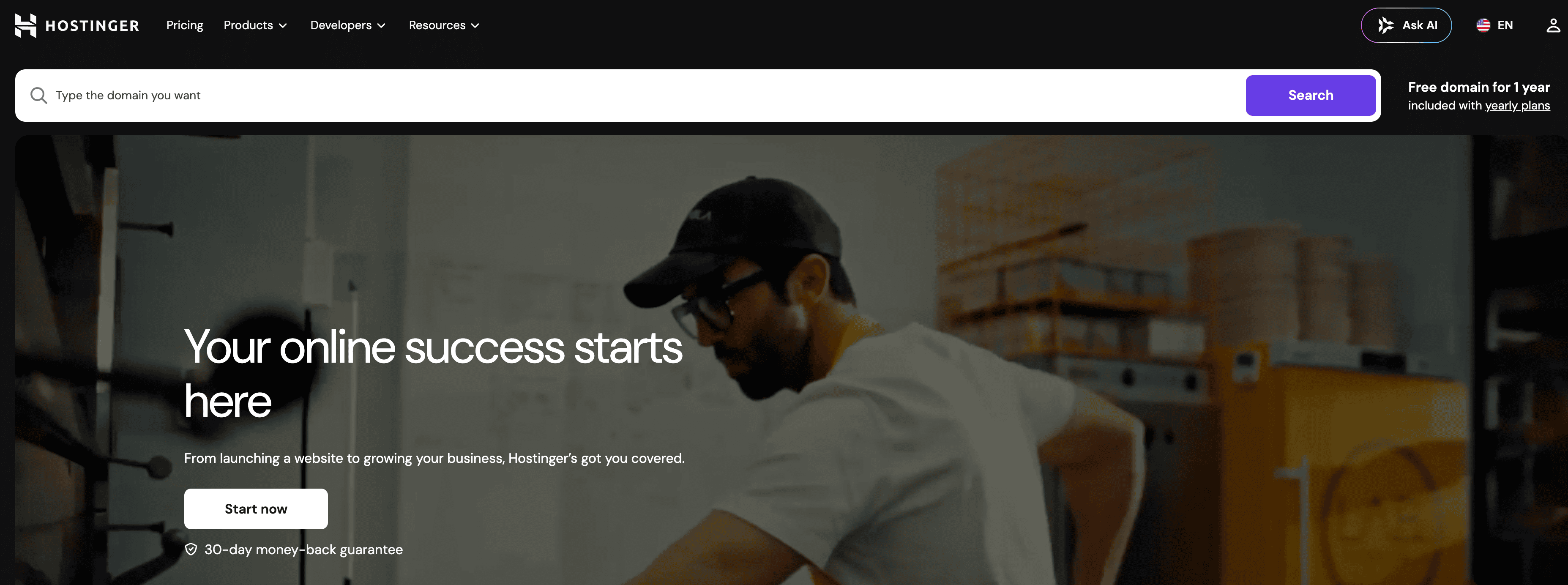 hostinger homepage