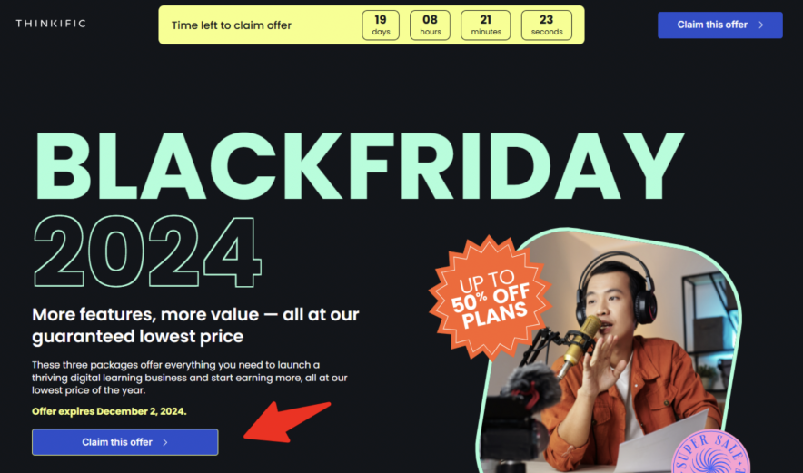 thinkific black friday offer