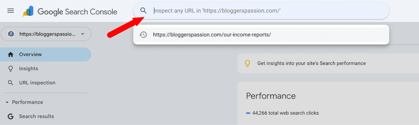 Inspect the URL