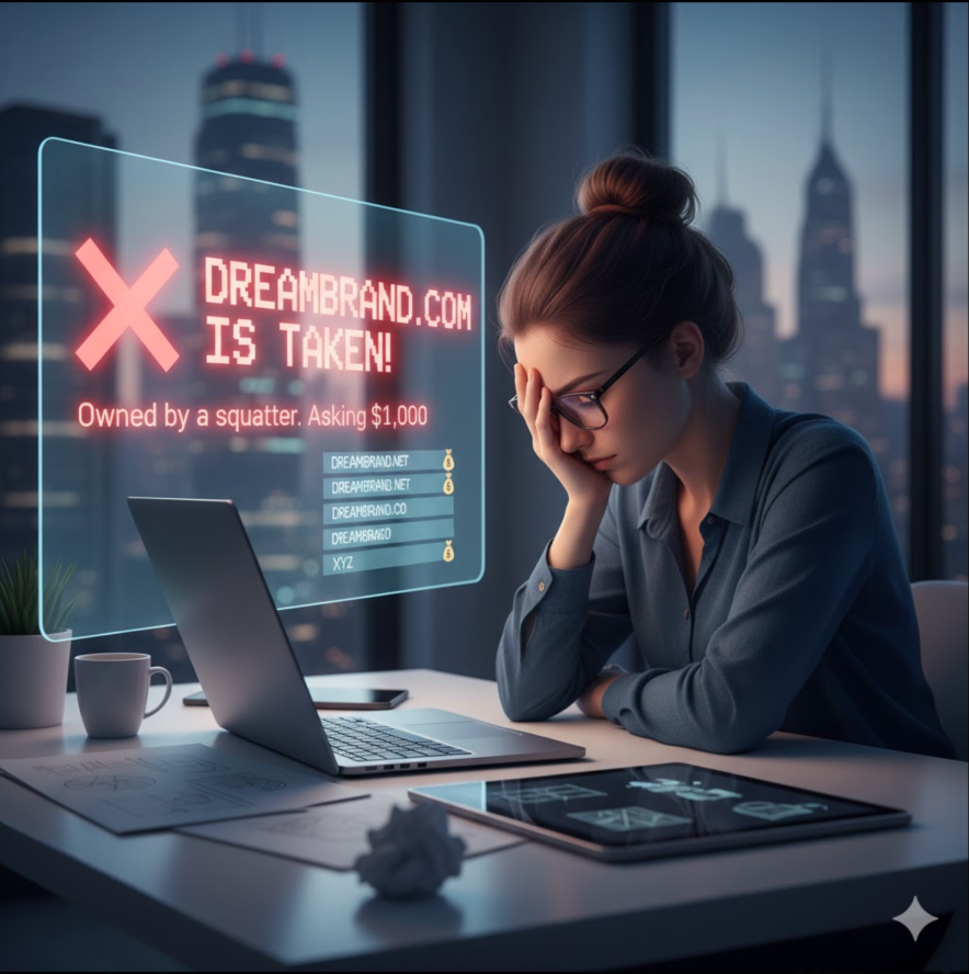 com domain is taken - the biggest problem these days