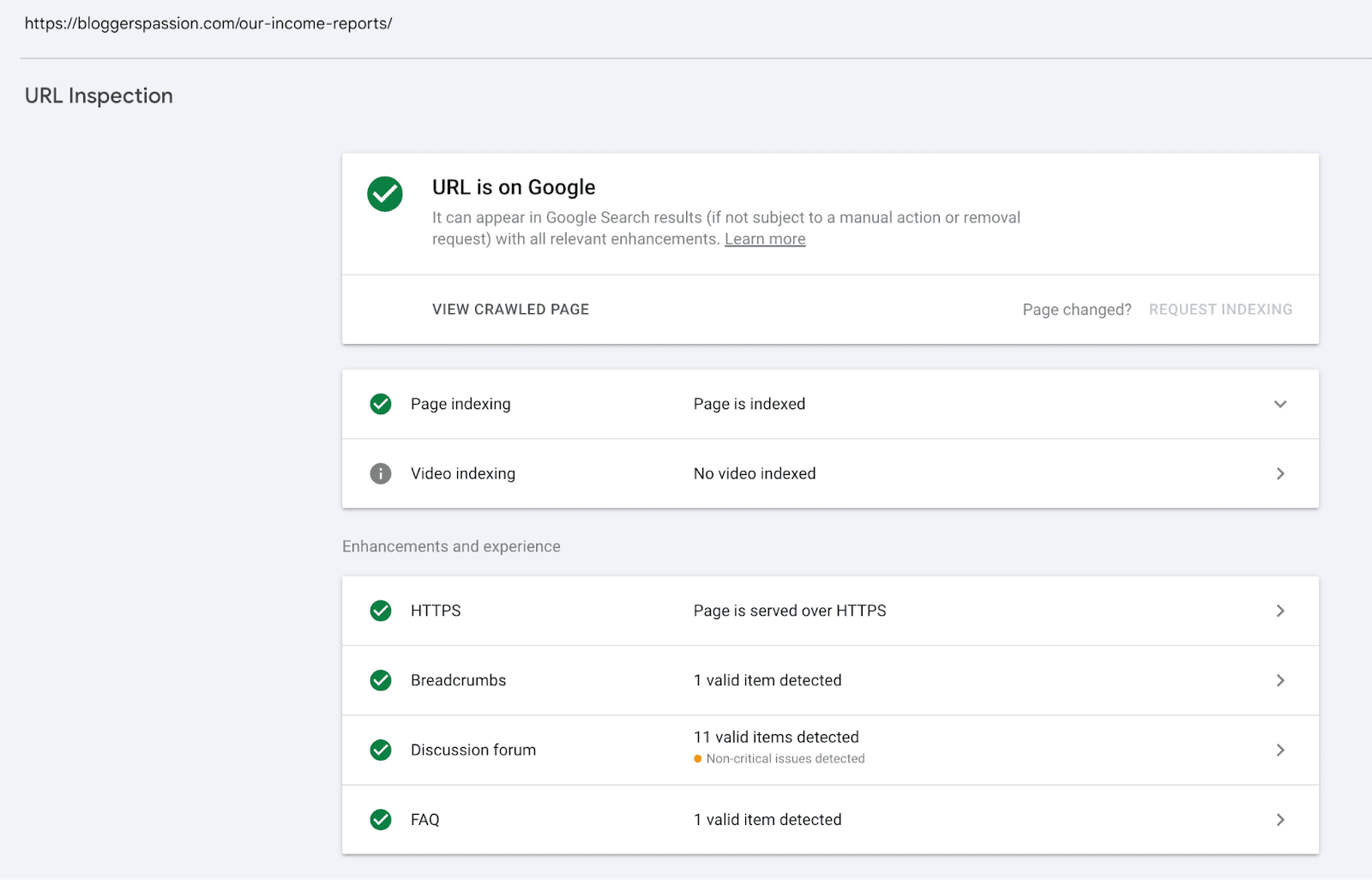 url inspection google