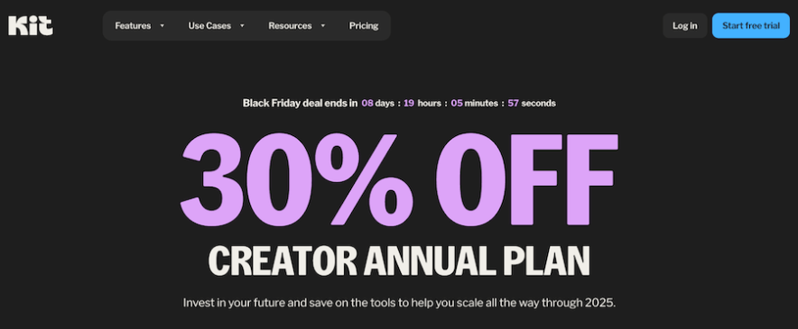 kit black friday offer page