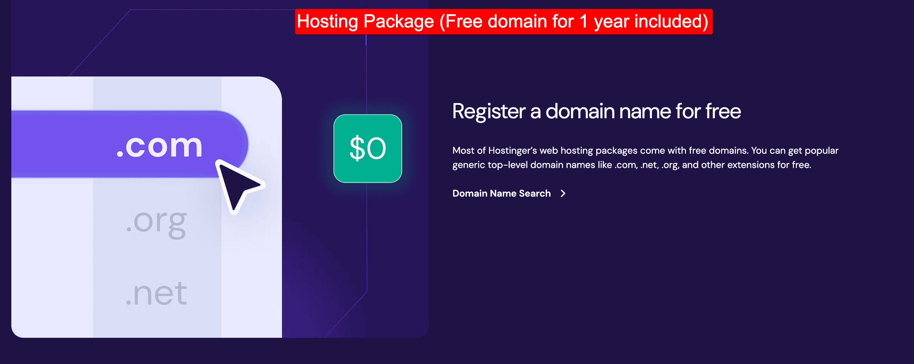 Hosting Package - Free domain for 1 year included