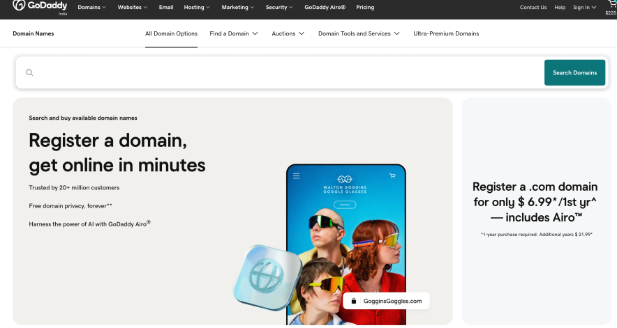 godaddy domain registrars