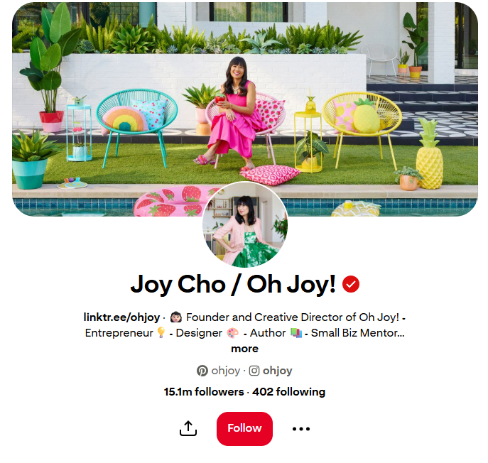 Joy Cho is the most followed Pinterest Account Joy Cho is the most followed Pinterest Account