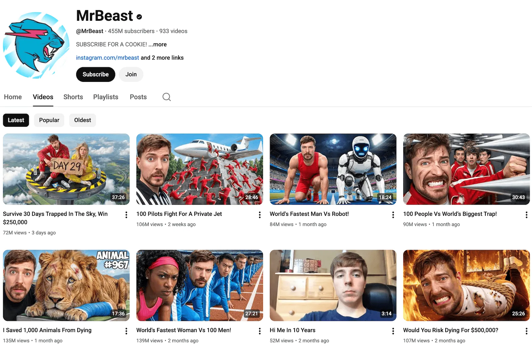 mrbeast youtube channel