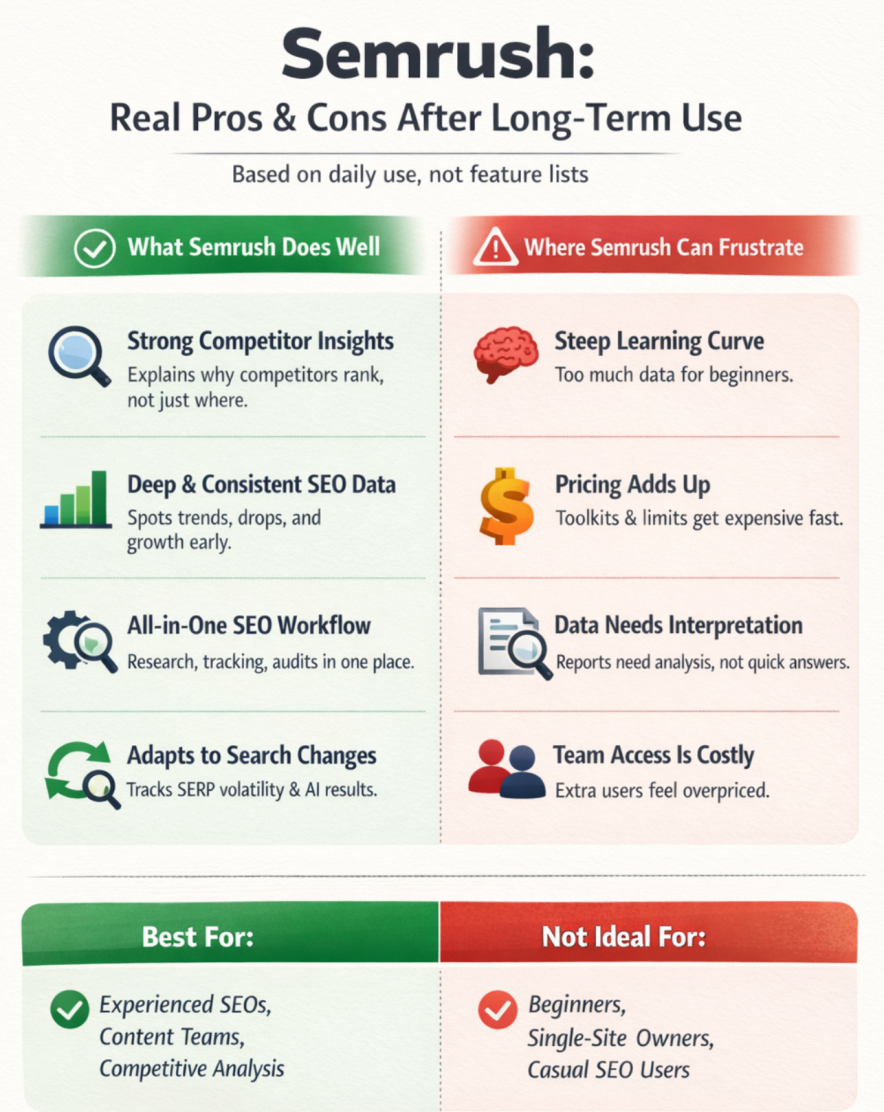 semrush pros and cons