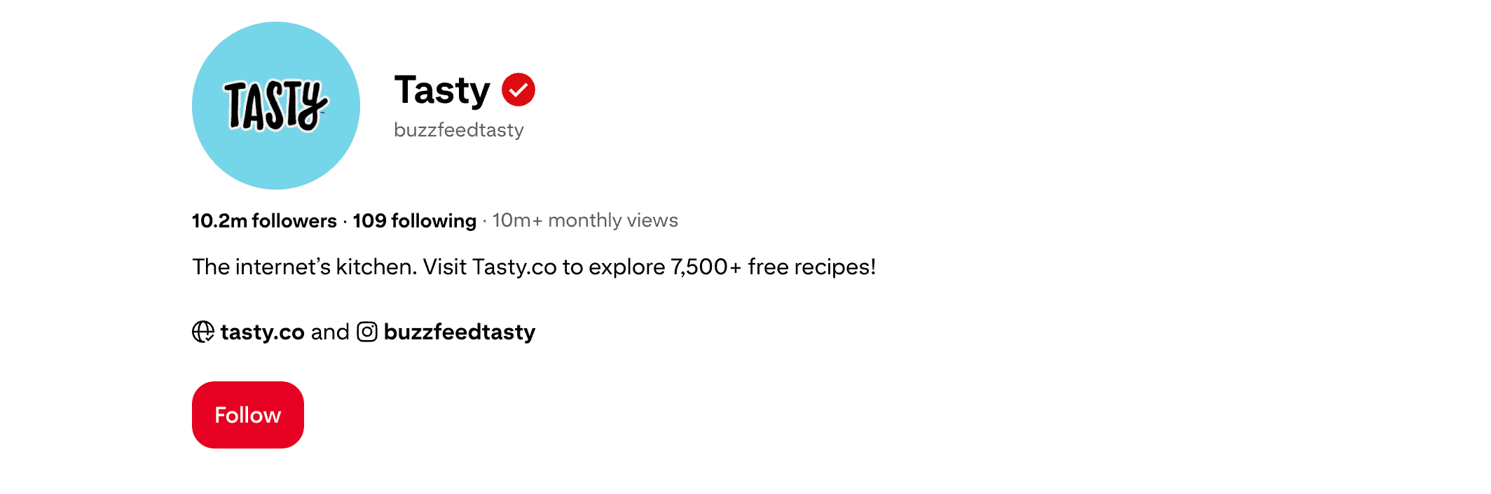 tasty pinterest account