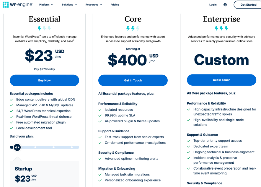 wpengine pricing