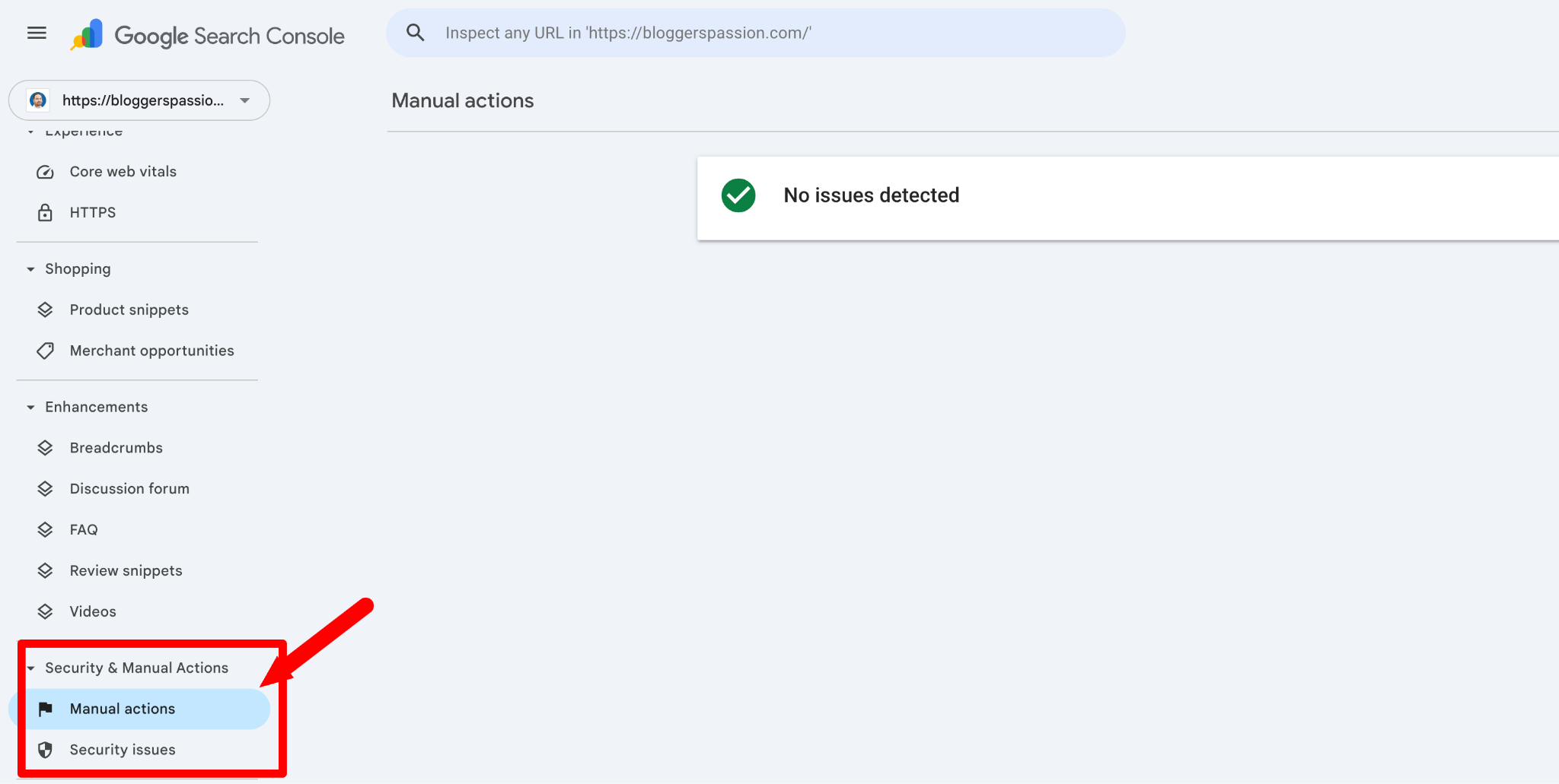 Manual Actions in GSC