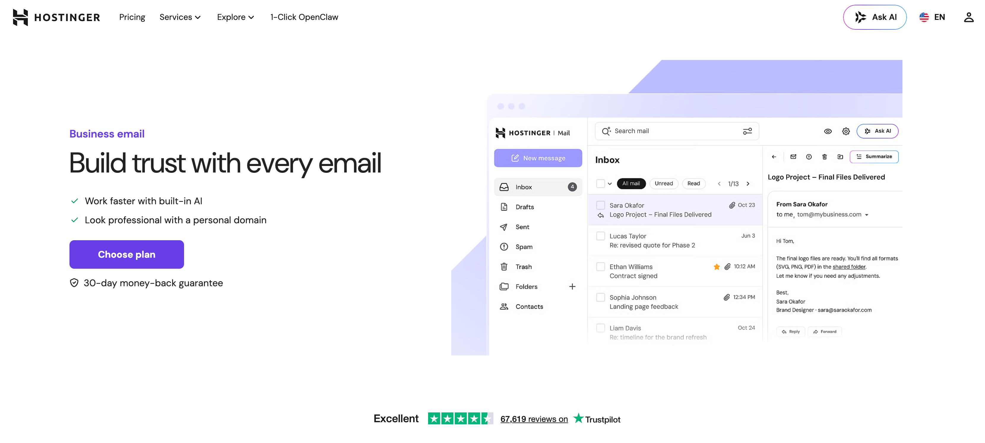 hostinger business email