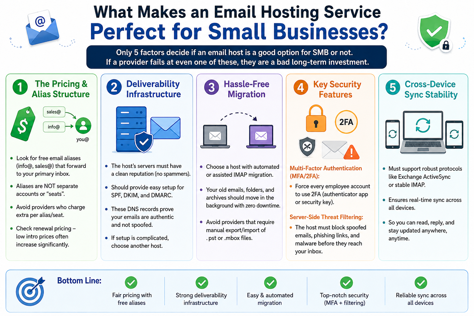 what makes an email hosting service perfect for small business infographic