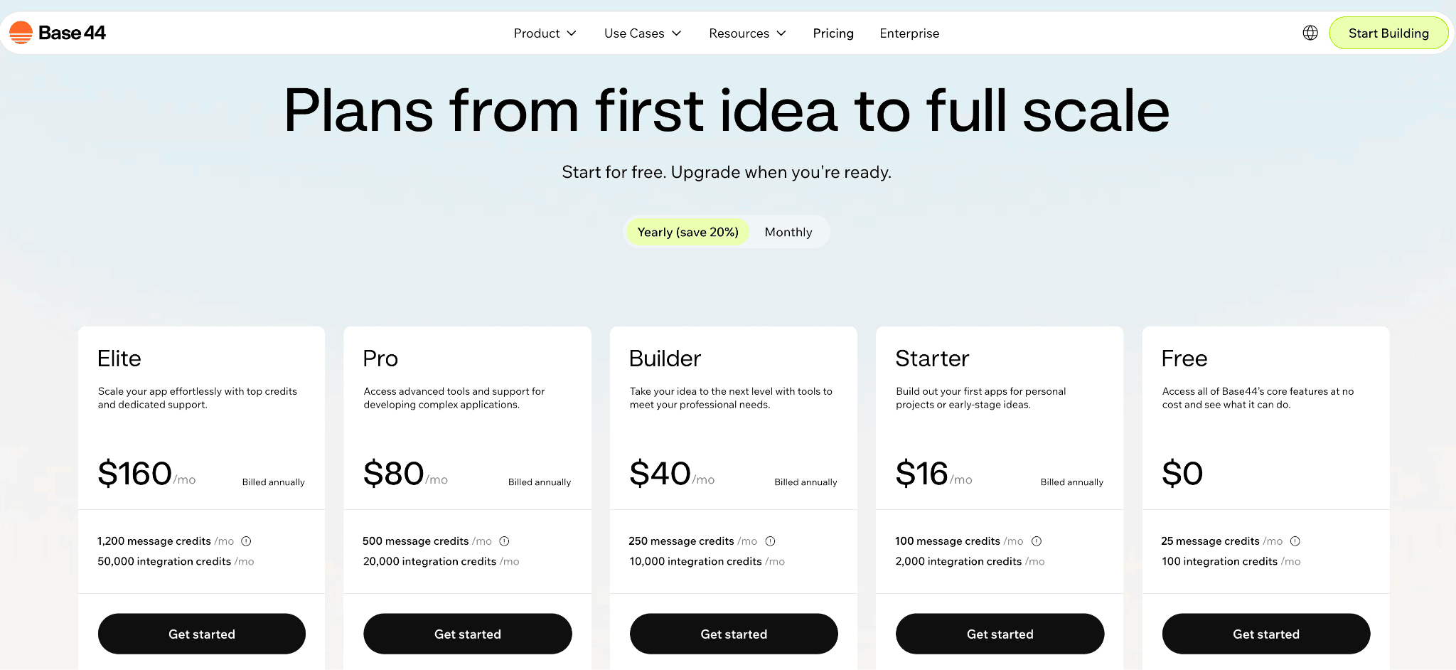 base44 pricing tiers