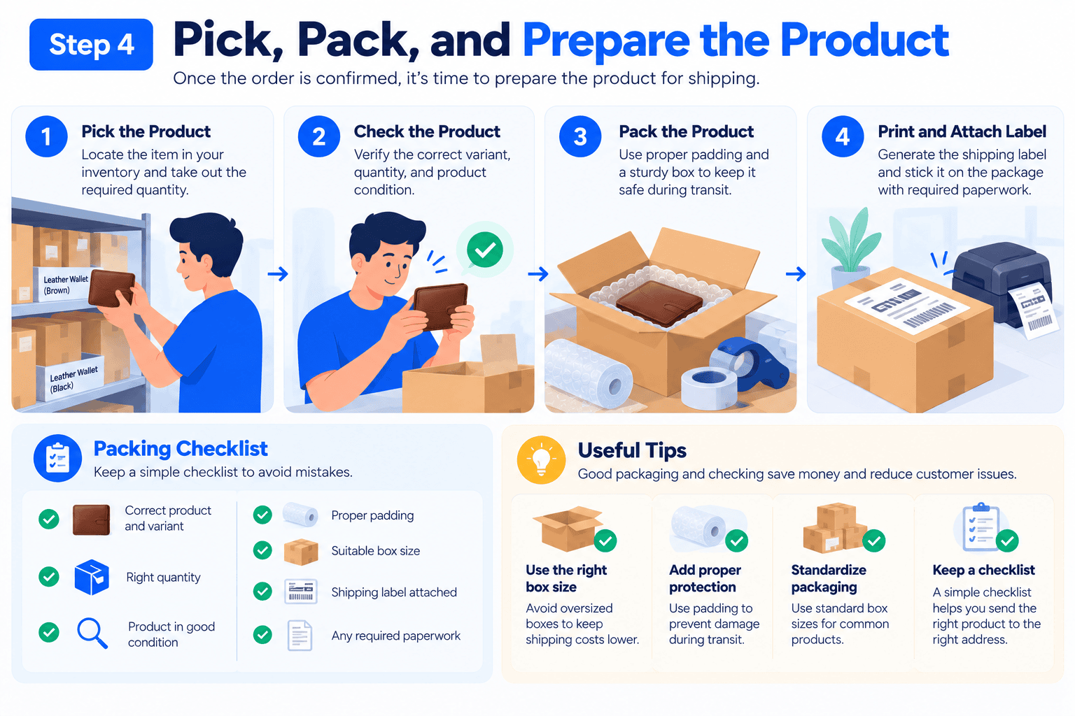 Step 4- Pick, Pack, and Prepare the Product