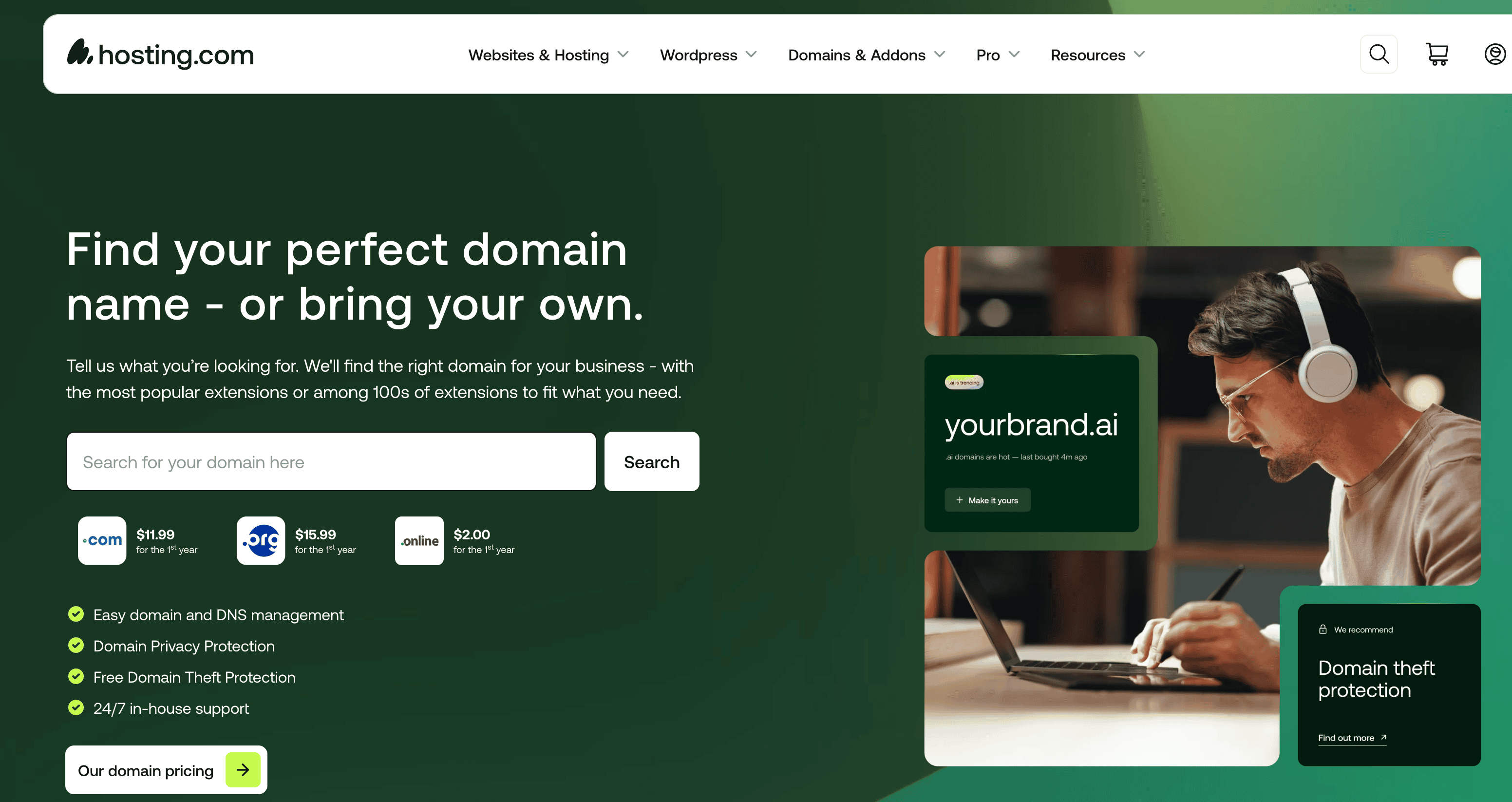 hosting.com domain registration